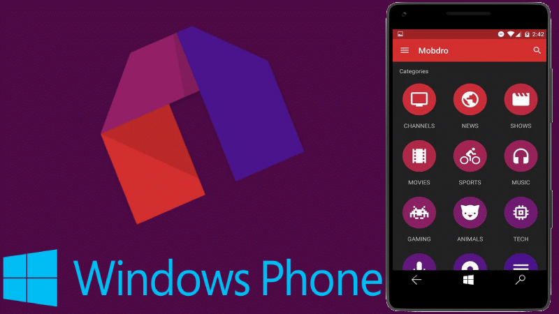 mobdro windows phone app gratis